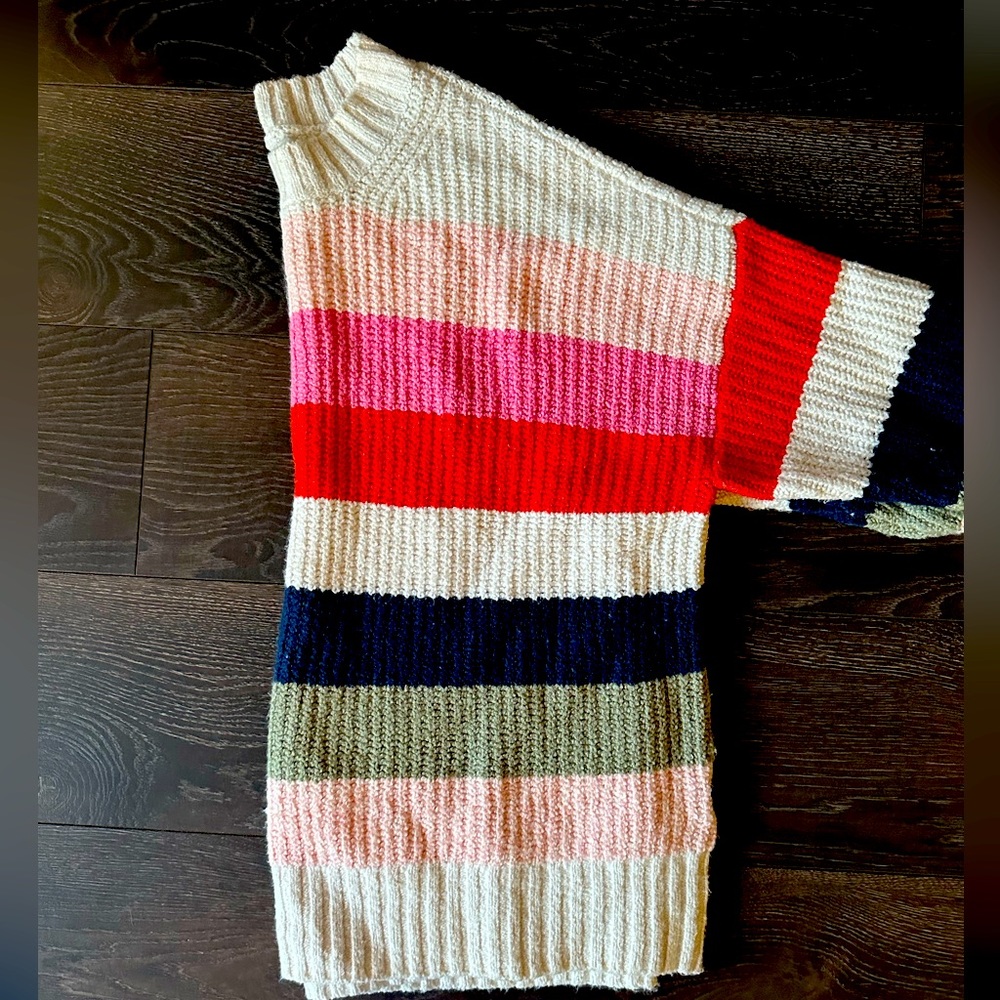 AE Cowl neck color block sweater